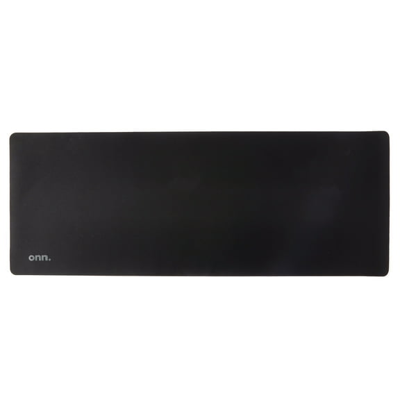 onn Desktop Mat, Rectangle, Polyester Surface with Nonslip Natural Rubber Backing, Black, 32" x12"