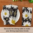 thumbnail image 6 of GZHJMY Set of 4 Beautiful White Daisy Chamomile Flowers Satin Napkin Square 20 Inches Table Napkins Soft Smooth Decorative Napkins for Wedding Banquet Party Decoration, 6 of 6