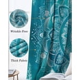 thumbnail image 3 of Teal Boho Blackout Curtains for Bedroom Living Room Darkening Curtains 63 Inches Long Vintage Ethnic Tribe Abstract Art Window Curtain 2 Panels Set Insulated Window Treatment Grommet Drapes 42"x63", 3 of 9