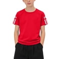 thumbnail image 3 of VBTAPA Toddler Boy Girl Summer Outfits Solid Casual Tracksuit 2 Piece Short Sleeve T-shirt & Shorts Clothes Set Red 5-6 Years, 3 of 7