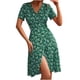 thumbnail image 1 of Vestido bohemio de manga corta con estampado floral y cuello en V cruzado casual para mujer Fridja bnh3547, 1 of 7