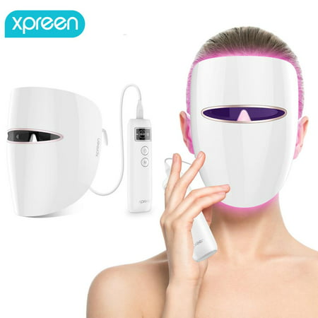Light Therapy Mask,Led Face Photon Mask for Home Therapy,XPREEN Blue Red Light Therapy Treatment Acne Photon Facial Mask, Facial Skin Care Mask for Acne Reduction Skin (Best Acne Light Therapy)