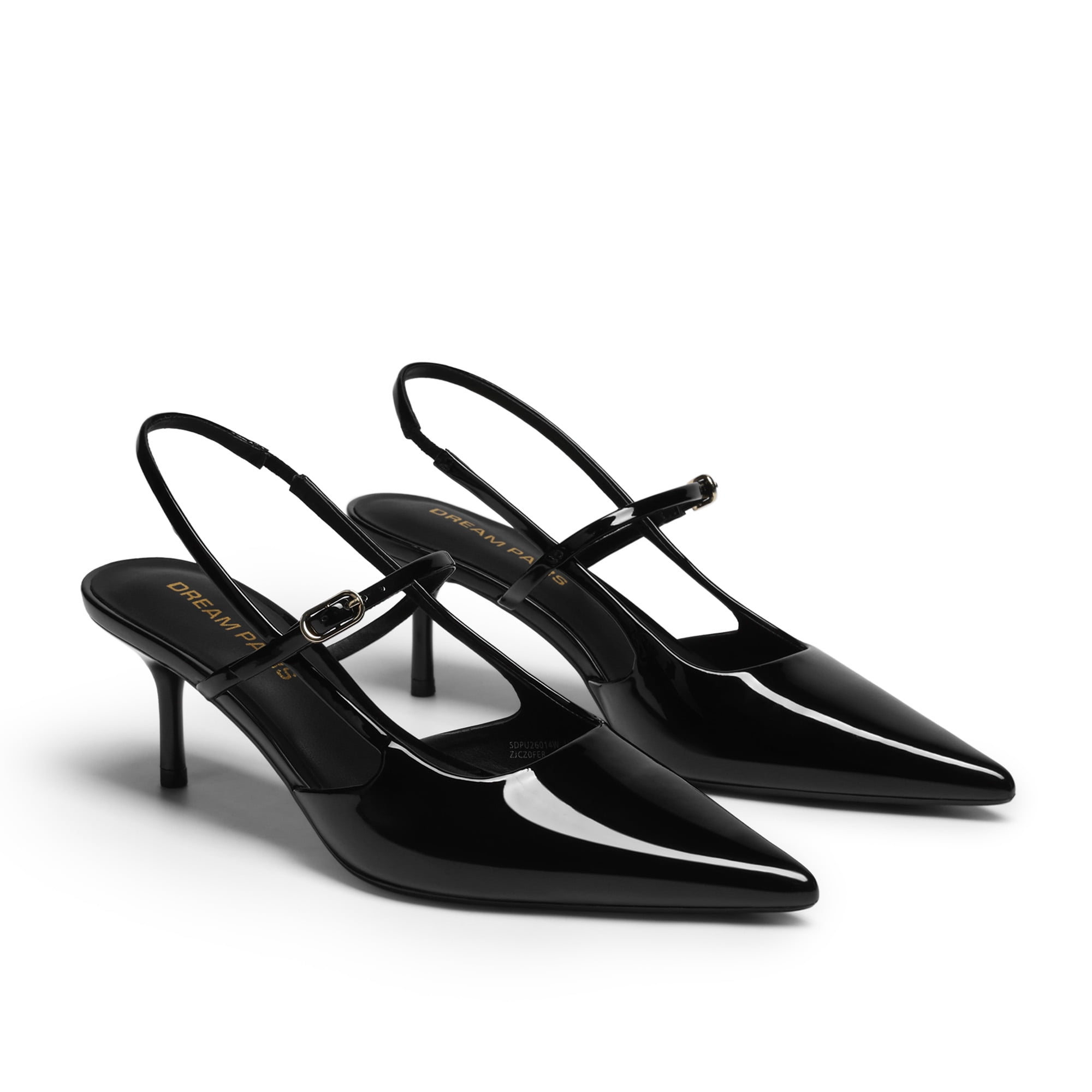 DREAM PAIRS Women's Mary Jane Slingback Kitten Heels 2.36" Kitten Heel, Closed Pointed Toe, Mary Jane Slingbacks, 4mm High-resilience Insole