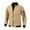 Khaki, variant on HAiming Men's Warm Coat Casual Solid Color Long Sleeve Stand Collar Jacket Plus Size Loose Zip up Outwear with Pocket
