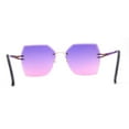 thumbnail image 4 of SA106 Womens Angular Beveled Rimless Butterfly Sunglasses Gold Purple Pink, 4 of 4