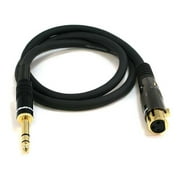 Monoprice 3ft Premier Series XLR Female to 1/4in TRS Male Cable, 16AWG (Gold Plated)