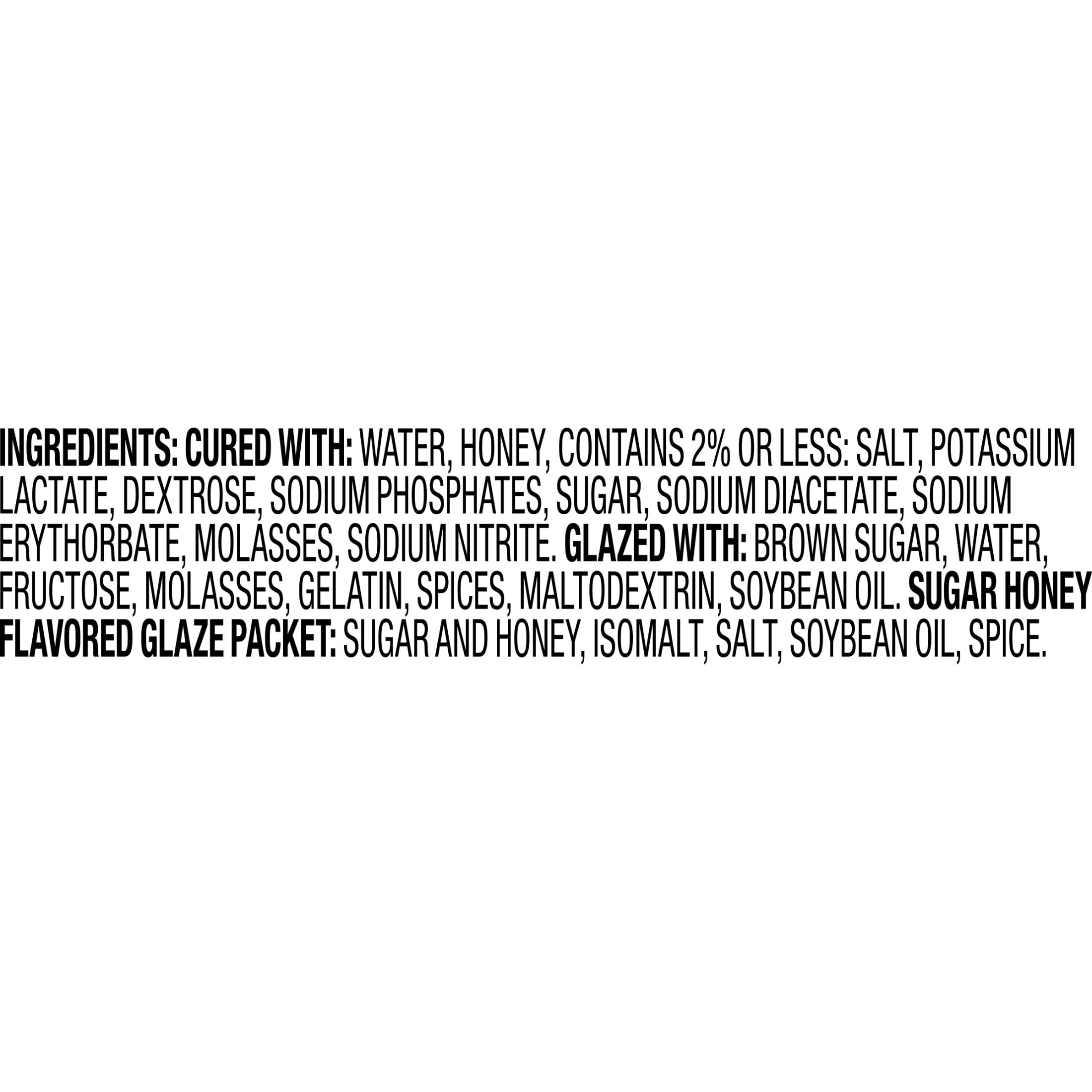 Marketside Natural Juice Boneless Spiral-Cut, Honey Cured Double Glazed Ham, Whole Muscle Cut, Pork, 3 - 4.8 lbs, 13g grams of protein per serving