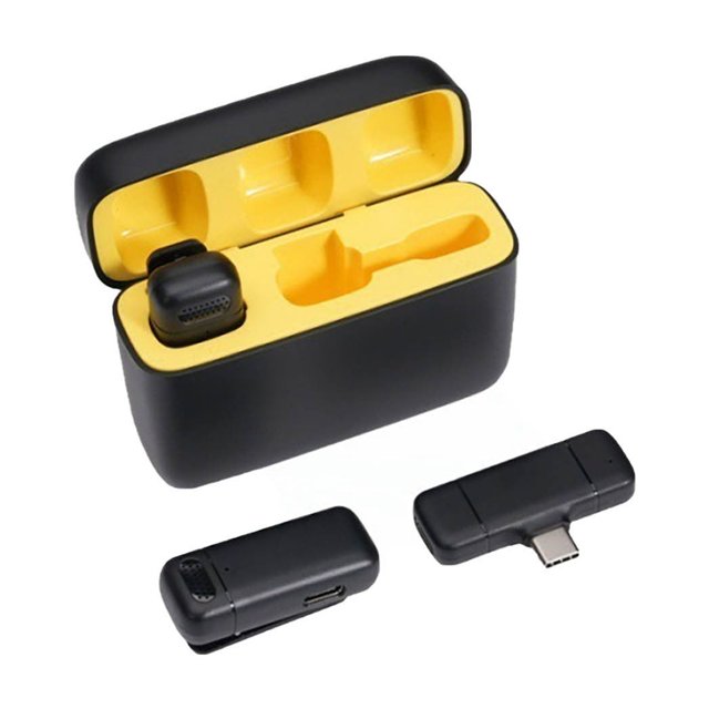 Dsscvnef K6 Wireless Lavalier Microphone System – Ensemble de 2 Émetteurs et Récepteurs avec Charge et Affichage Numérique Audio Longue Portée Plug and Play pour Interview/Vlogging/Live Str