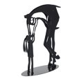 thumbnail image 4 of Kiss Horse Escultura Metal Caballo Estatua Antiguo Metal Arte Decoración (Kissing Horse), 4 of 5