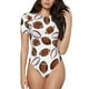 thumbnail image 1 of Balery Football Body de cuello redondo de manga corta para mujer Tops de manga corta Tops básicos-Large, 1 of 7