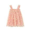 thumbnail image 2 of Toddler Girls Casual Dresses Summer Floral Daisy Print Strappy Sleeveless Layered Beach Party Tulle Princess Holiday Wear, 2 of 3