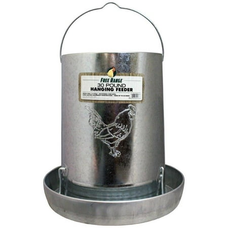 Harris Farms Poultry Hanging Feeder Galvanized Steel for Chickens, 30 Pound Capacity