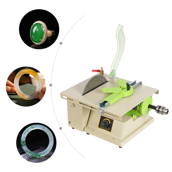Miumaeov Mini Table Saw Multi-Functional Table Saw Electric Rock Polisher Machine 1380W 110V