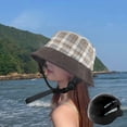 thumbnail image 4 of Sombrero de pescador para ciclismo para mujer, elegante gorra de playa de verano con cuerdas, sombrero de pesca para Café, 4 of 9