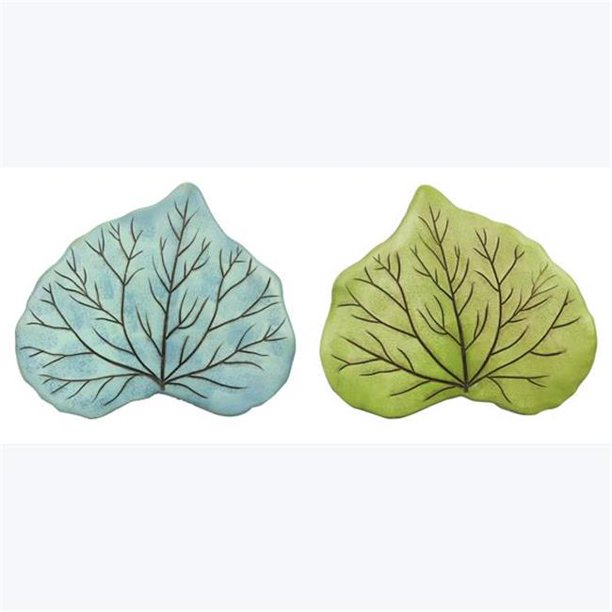 Youngs 73728 Cement Leaf Stepping Stone, Assorted Style Set of 2