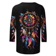 thumbnail image 4 of Xuyuer Carnival Style Print T-Shirt - Women's Fashion Loose Round Neck 3/4 Sleeve Top for Daily Wear, Festival Themed Outfits, Playful Seasonal Style & Streetwear Statement Piece, 4 of 5