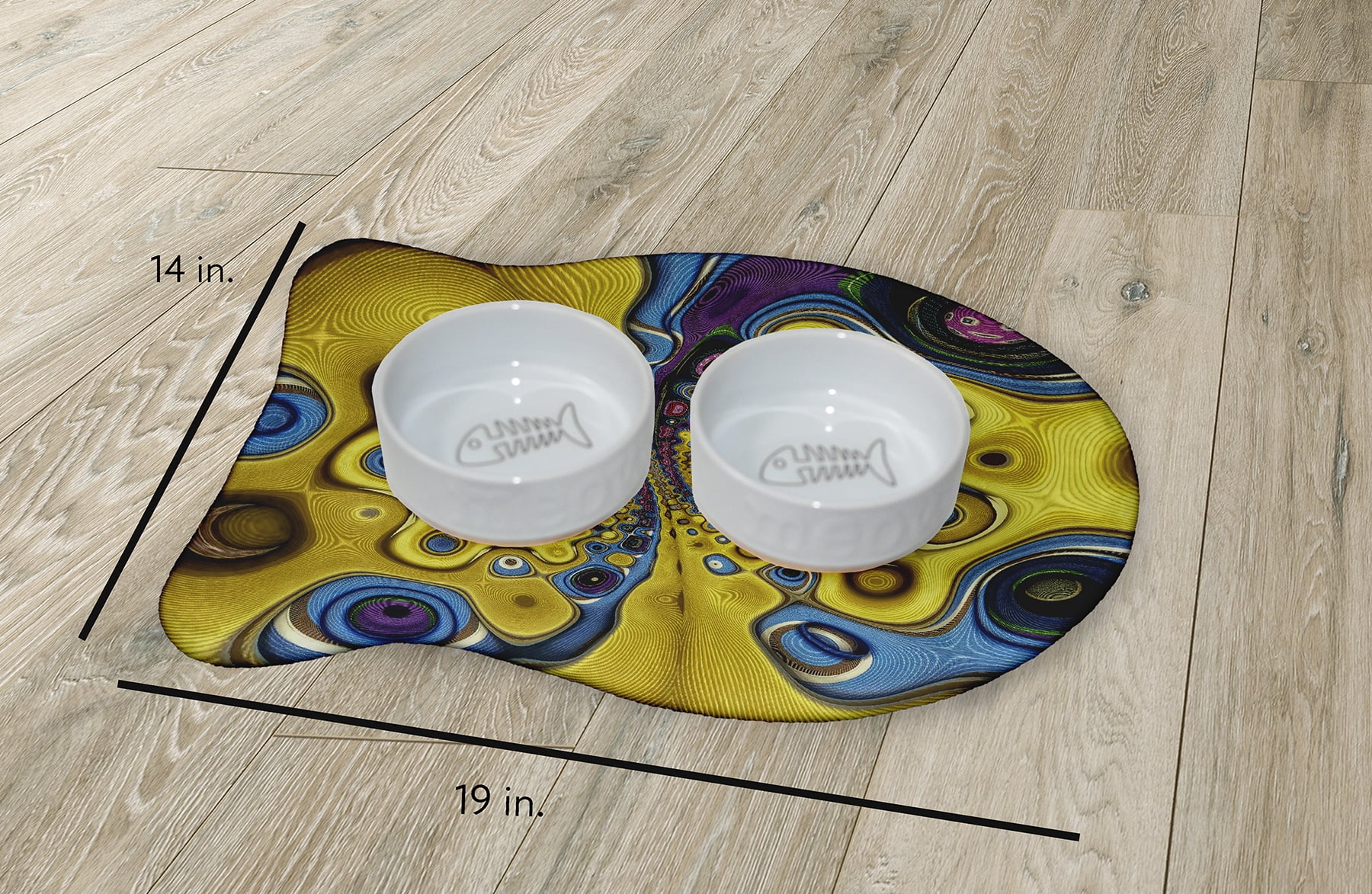 Simply Daisy Shape Shifter Fish Shape Pet Feeding Mat for Cats