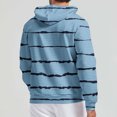 thumbnail image 4 of Penkiiy Mens Stripe Print Waffle Hooded Sweatshirt Casual Long Sleeve Drawstring Waffle Knit Pullover Hoodies XL Sky Blue, 4 of 4
