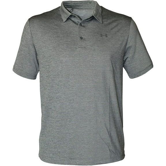 Under Armour Mens Play Off Heather Polo Shirt HeatGear Top 1351131 Grey Medium