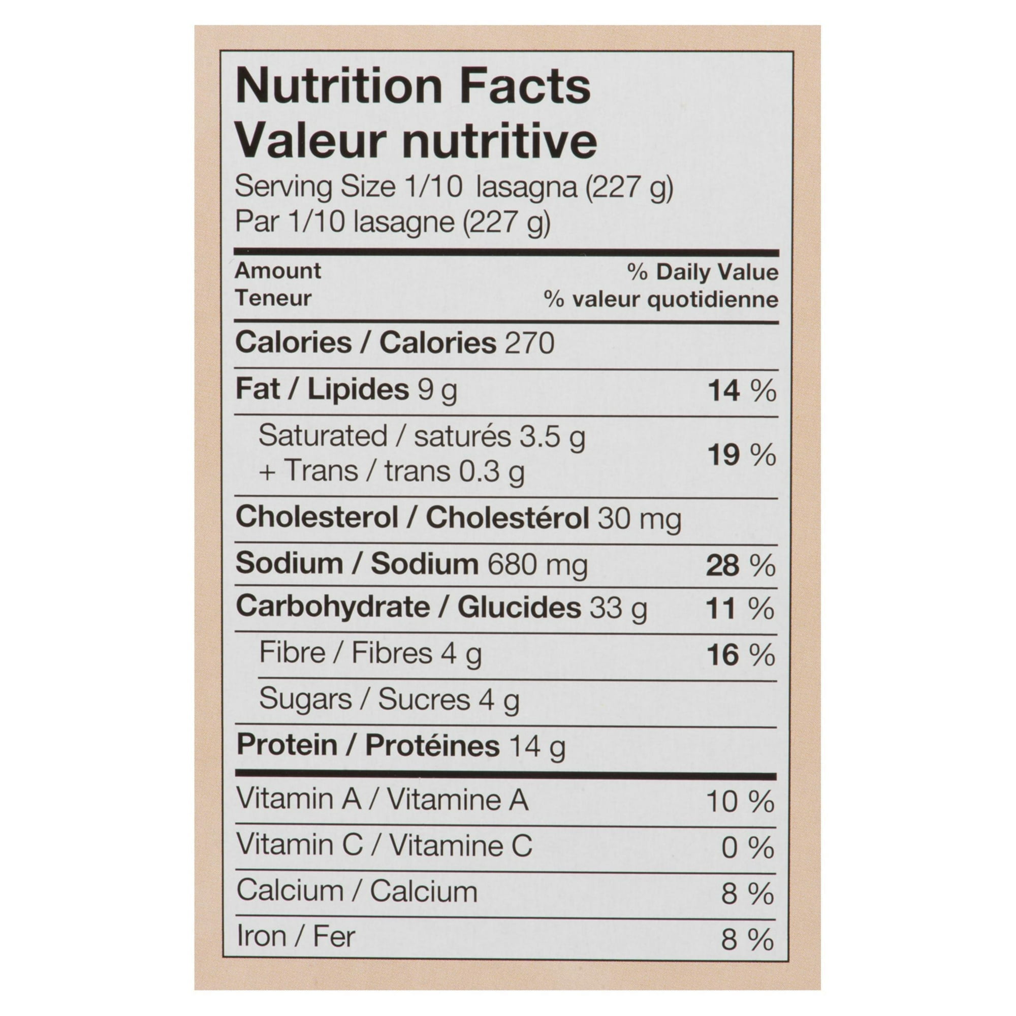 Lasagne Roman avec sauce à la viande et une mélange de quatre fromages 2,27 kg