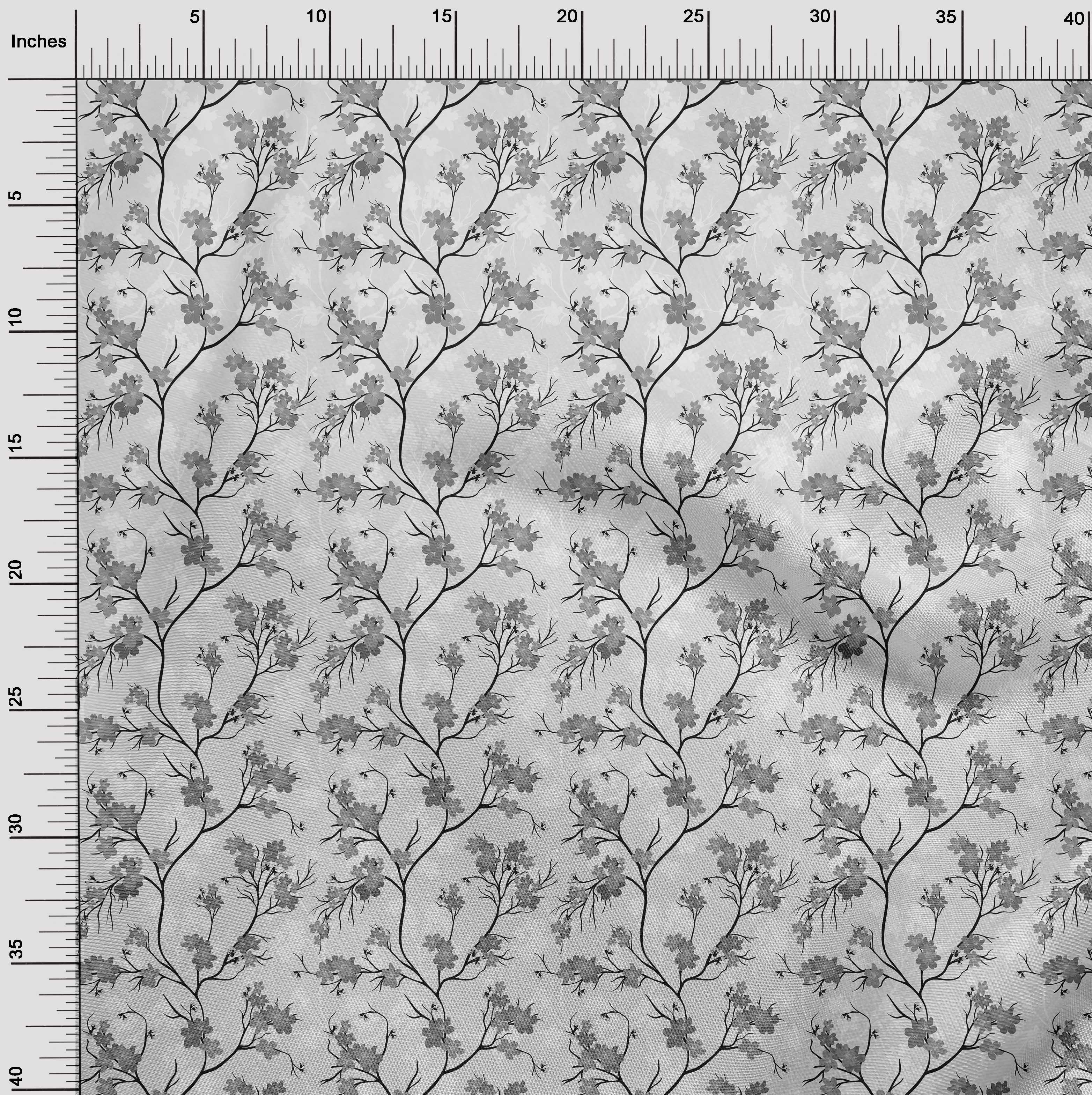 oneOone Polyester Spandex Gray Fabric Floral Sewing Material Print Fabric By The Yard 56 Inch Wide - image 4 of 5