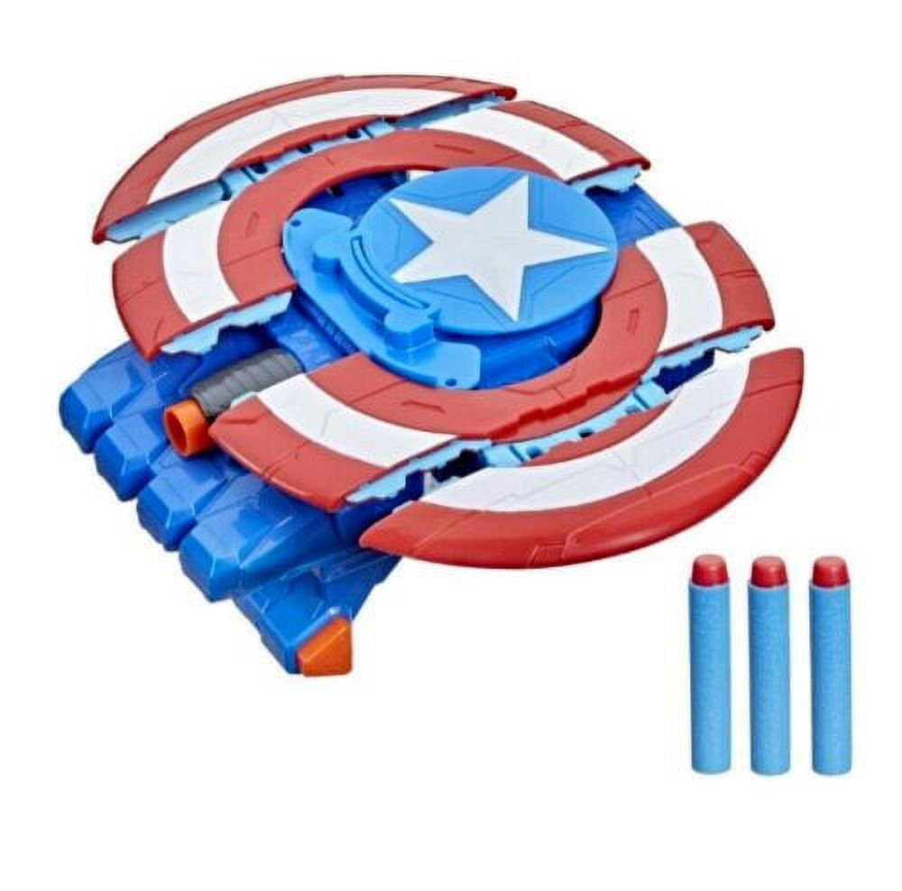 Marvel Avengers: Mech Strike Captain America Shield Kids Toy Action Figure for Boys and Girls with 3 Darts (9”) - image 2 of 2