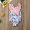 thumbnail image 3 of Toddler Kid Girls One-Piece Swimsuit 3D Flower Straps Backless Solid Color Beach Bathing Suit Swimwear, 3 of 7