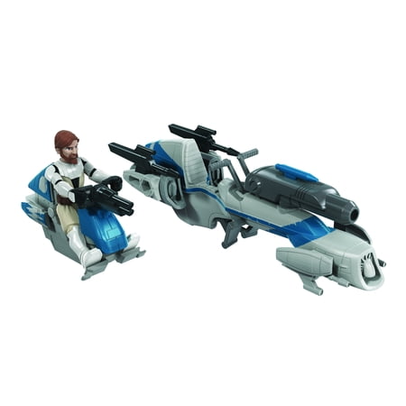Star Wars Mission Fleet Obi-Wan Kenobi Jedi Speeder Chase Action Figure and Vehicle