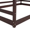 thumbnail image 6 of Harper & Bright Designs Full Size Wood Floor House Bed, Wooden Bedframe with Roof for Kids Teens, Espresso, 6 of 10