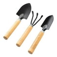 thumbnail image 4 of Heavy Duty Garden Tool Set, Thick Wood Handle Iron Hand Shovel Rake, 3-Piece Gardening Kit for Digging, 4 of 7