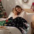 thumbnail image 4 of Christmas Tree Flannel Blanket for Bed,Travel and Camping, Snowman Winter Snowflakes Black Super Soft Cozy Blanket for All Seasons 40"x60", 4 of 9