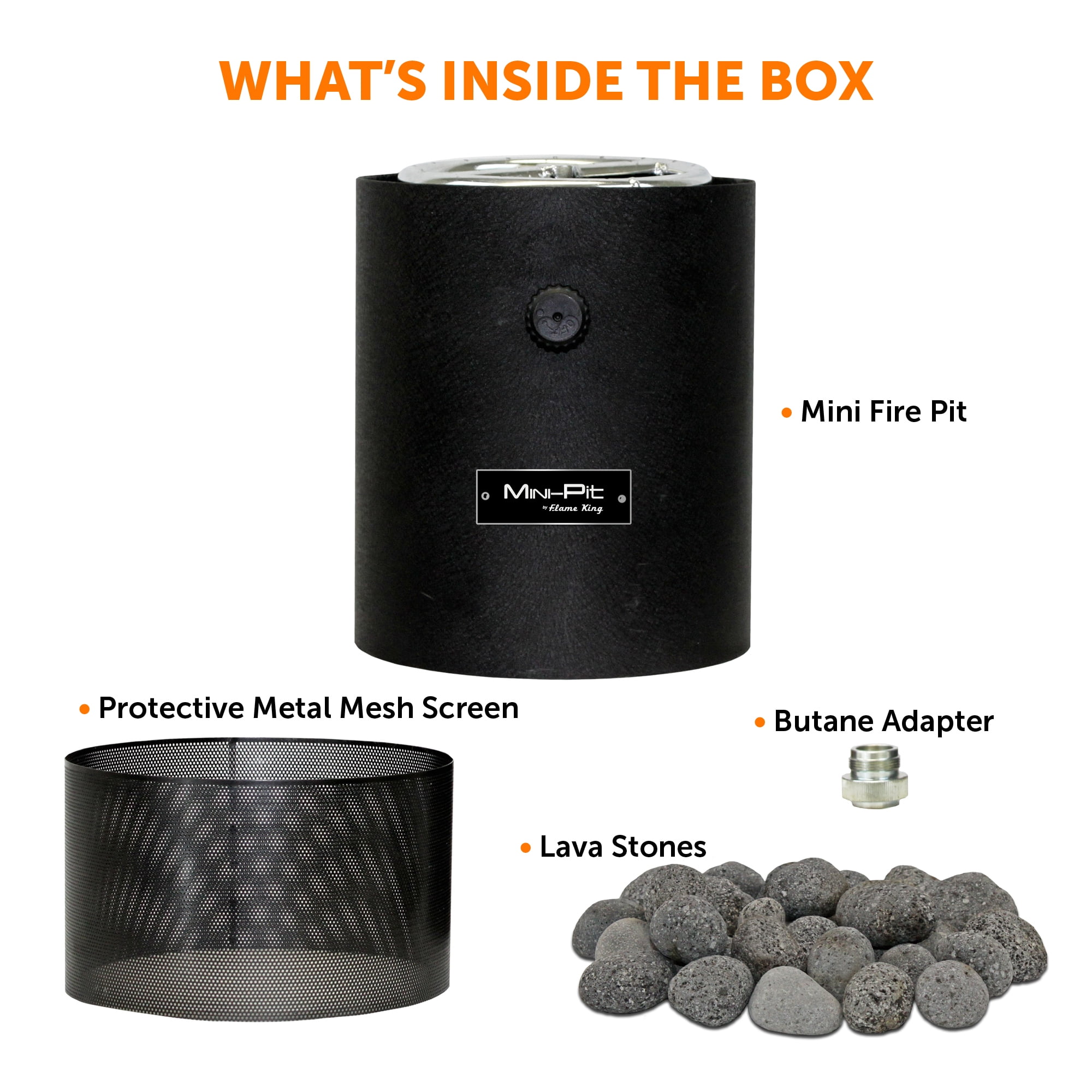 Flame King Mini Tabletop Fire Pit, Dual Fuel Propane and Butane, Smokeless Odorless Flame, Portable Great for Outdoor