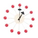 thumbnail image 4 of Reloj de pared con forma de bola Starburst, de mediados de siglo, silencioso, para colgar en la pared, para oficina y comedor. Bola roja, 4 of 9