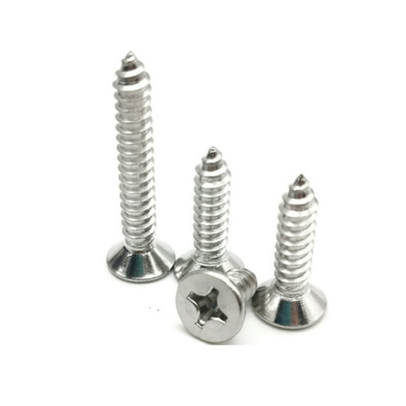 (20pcs) 316 Stainless Steel Self-Tapping Countersunk Screws M3x10mm (length does not include header).