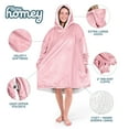 thumbnail image 4 of Bare Homey Plush Sherpa Wearable Blanket - Fluffy & Soft - Lightweight - Adult, Light Pink, 4 of 9