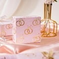 thumbnail image 6 of Wedding Wrapping Paper Roll - Mini Roll - 17 Inch x 16.5 Feet - Pink Gold Foil Ring Design, Perfect for Wedding, Bridal Shower, Birthday, 6 of 13