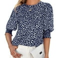 thumbnail image 2 of IROINNID Womens Oversize Loose Top Comfy Printed Round Neck Loose Chiffon Top, 2 of 6