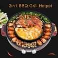 thumbnail image 5 of 2 in 1 Electric Smokeless Grill, Hot Pot BBQ Grill Soup Shabu Pot, Household Electric Barbecue Plate Frying Cook Grill, 2200W 110V Red, 5 of 12