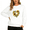 White, variant on Women's Graphic Sweatshirt Sunflower Heart Print Crew Neck Pullover S-3XL