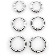 BELLEVIEE Hoop Earrings Surgical Stainless Steel Hoop Earrings 8mm 10mm 12mm Cartilage Helix Sleeper Earring for Men Women Girls Boys