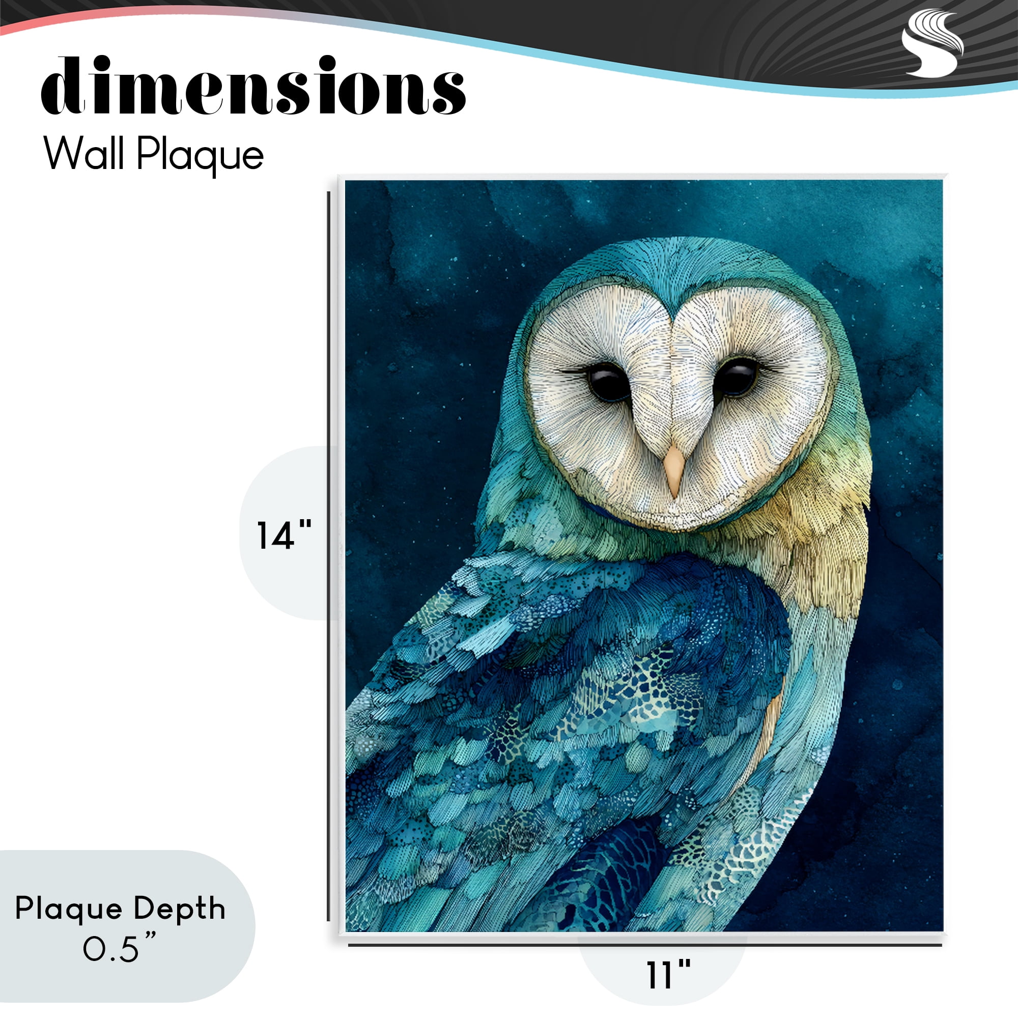 Stupell Industries Cerulean Blue Owl Wall Plaque Art, design by Franklyn Gregory