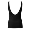 thumbnail image 5 of Sngxgn Women's Basic Solid Deep V Neck Spaghetti Double Layer Crop Tank Tops Casual Shirts(Black,XXL), 5 of 6