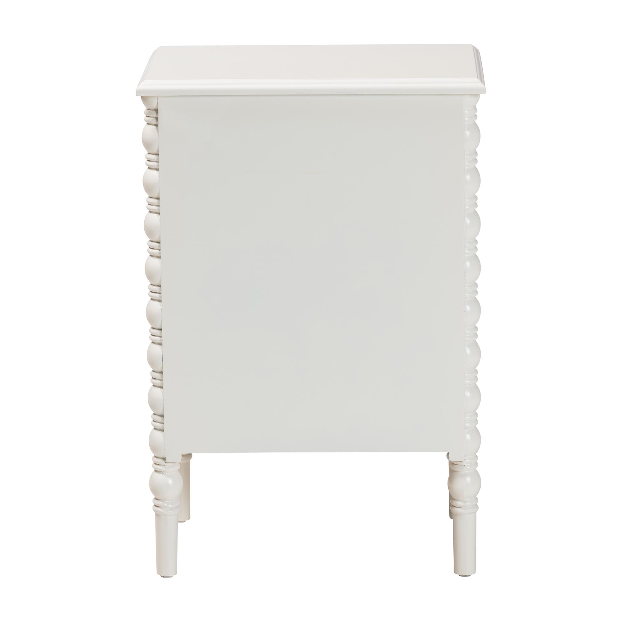 Baxton Studio Malinda Classic End Table, 3-Drawer, White