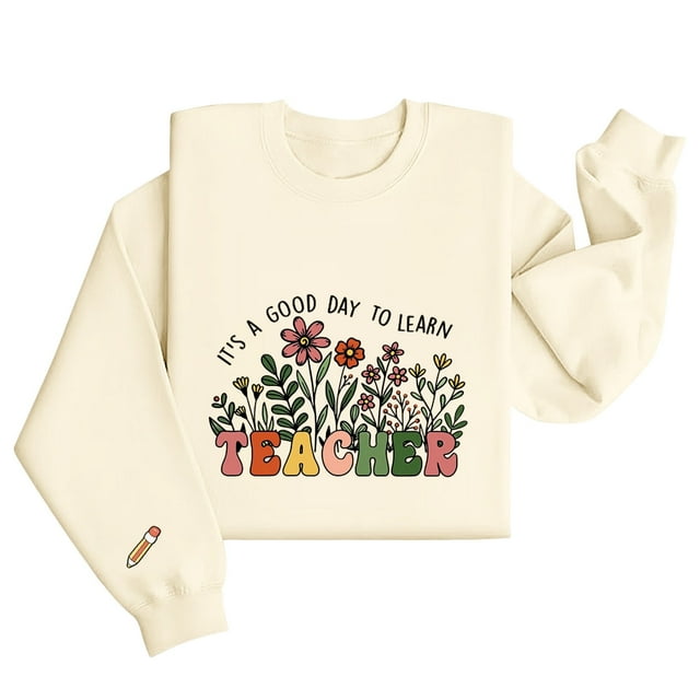 T-shirts pour Enseignantes Chandail en Molleton pour Enseignante Rentrée des Classes Maternelle Journée d'Appréciation des Enseignants