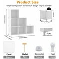 thumbnail image 3 of Cube Storage Organizer, Storage Cubes Shelves Bookshelf, 6 Cube Closet Organizers and Storage, DIY Stackable Plastic Clothes Organizer Shelving for Bedroom, Home, White, 3 of 9