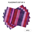 thumbnail image 2 of Linen Placemat With 18×12in Double Stitching Is Effectively Insulated And Foldable For Family Hotel Picnic Trips Mediumvioletred Stripe_4 Four Pieces, 2 of 8