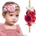 thumbnail image 1 of Cintas Para El Pelo De Bebé, Diademas De Nailon Con Flores Para Niña Pequeña, Corona De Flores Artificiales, Diademas Para Bebé, Envoltura Para La Cabeza De Fotografía Para Niñas Recién Nacidas seitruly BA001512-01, 1 of 6