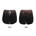 thumbnail image 3 of Pofeuu Rose Gold Glitter1 Print Women's Athletic Shorts Running Workout Shorts Tummy Control Quick Dry Gym Shorts with Pockets Double layer sports shorts-Small, 3 of 7