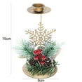 thumbnail image 6 of AURORA TRADE Christmas Candlestick Simulation Pine Needles Pine-cones Snowflake/Star/Elk Candle Stand Desktop Ornament Lovely Candleholder Ornament Wedding Party Table Decoration Christmas Gift, 6 of 8