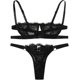thumbnail image 1 of Conjunto de lencería sexy de 2 piezas con tirantes de encaje para mujer, conjunto de lencería push up Negro - M Negro - M Xishao ropa, 1 of 2